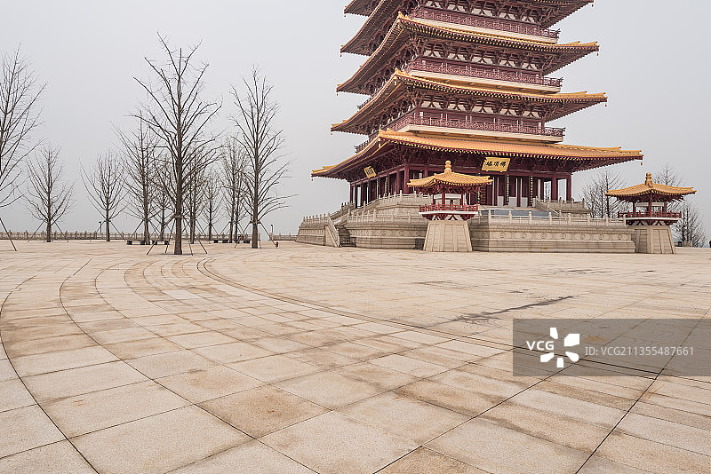 中国江苏南京的牛首山景区的复古建筑图片素材