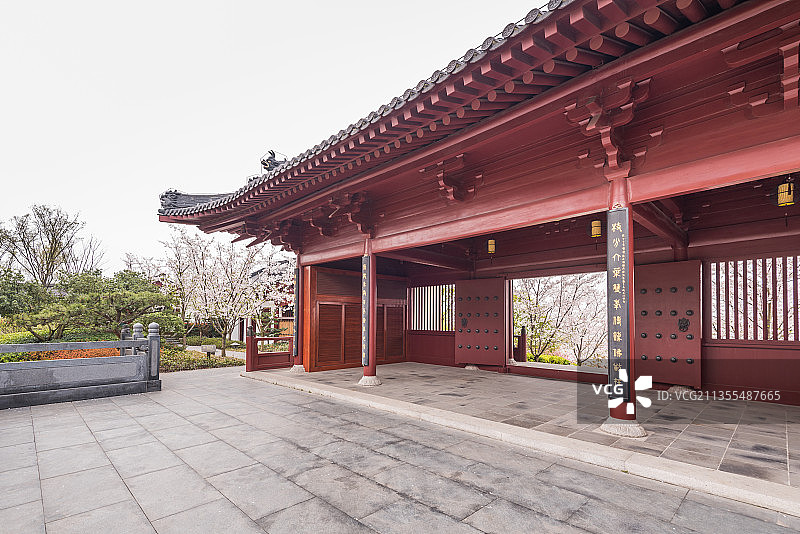 中国江苏南京的牛首山景区的复古建筑图片素材