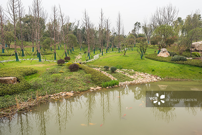 中国江苏南京的牛首山景区的复古建筑图片素材