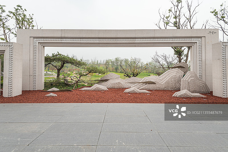 中国江苏南京的牛首山景区的复古建筑图片素材