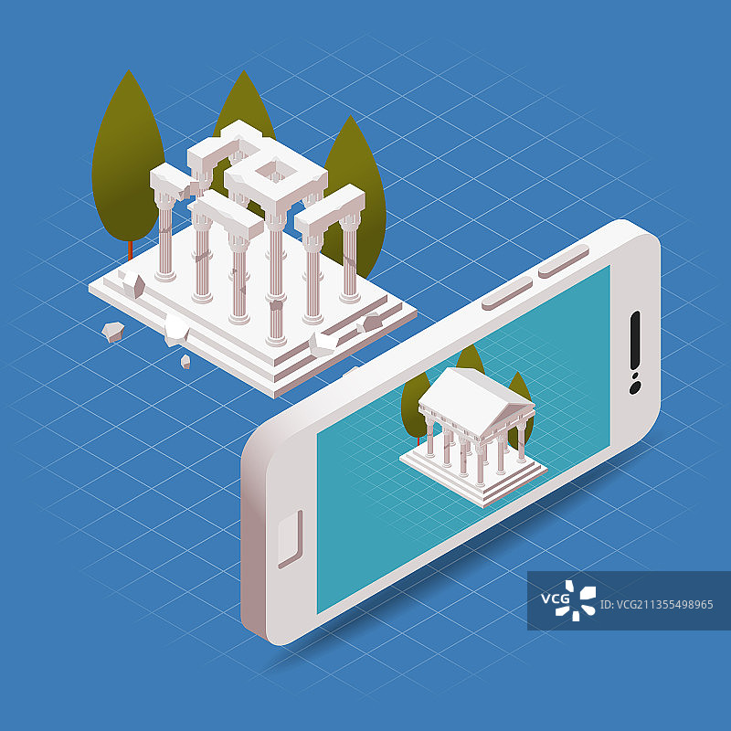 AR建筑2.5D合成图图片素材