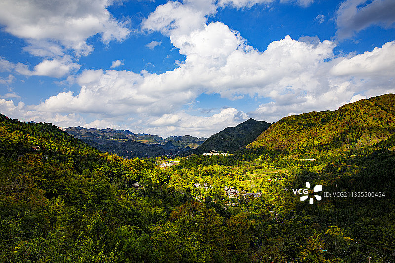 中国贵州六盘水盘州市妥乐古银杏村--世界古银杏之乡的金秋10图片素材