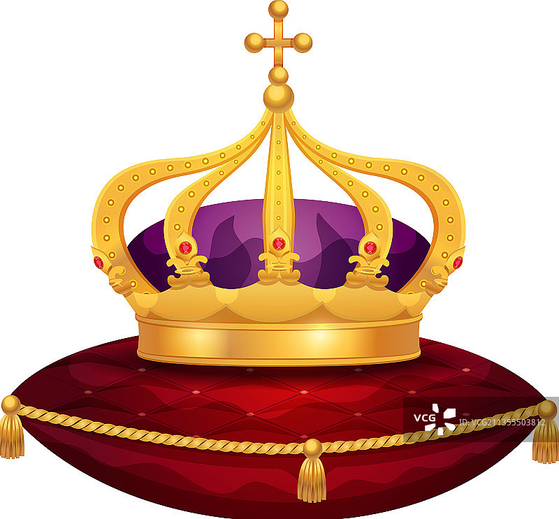 皇冠图案的枕头图片素材