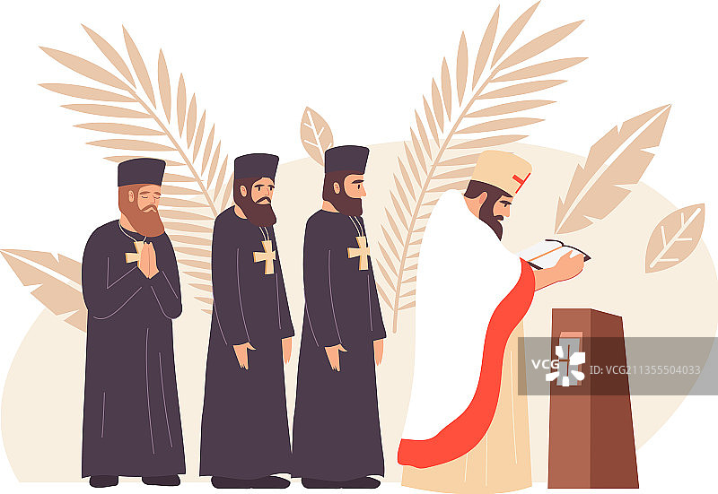 基督教神职人员组合图片素材