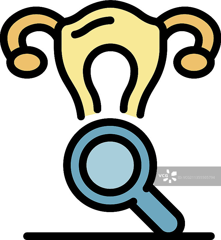 妇科医生图标彩色轮廓图片素材