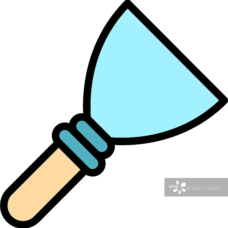 彩色金属刮刀轮廓图标图片素材