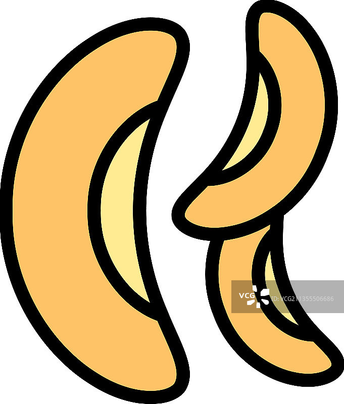 芸豆图标彩色轮廓图片素材