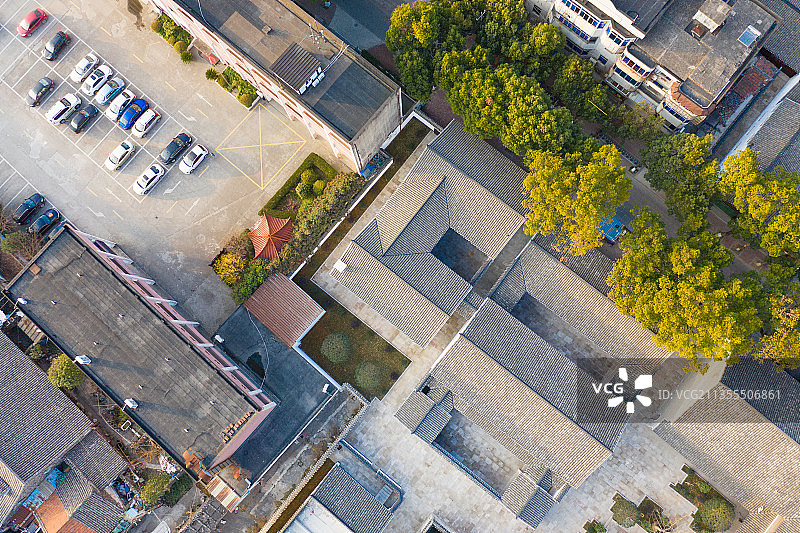 宁波慈城古县城航拍图片素材