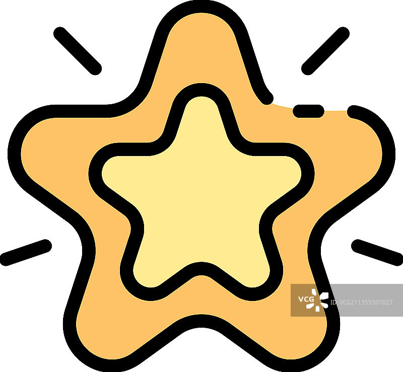 客户星级卓越图标彩色轮廓图片素材