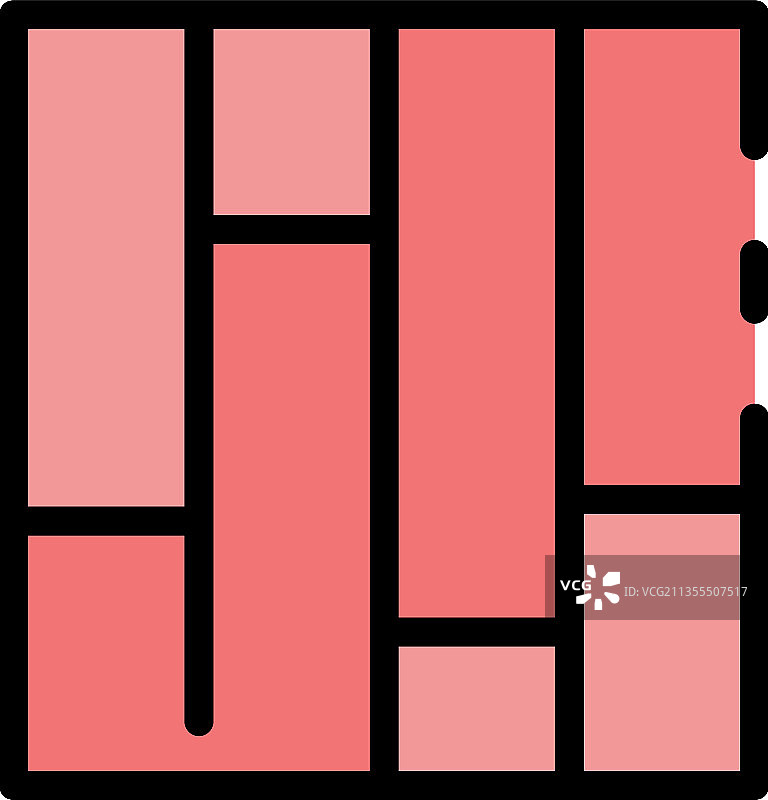 彩色房间镶木地板图标轮廓图片素材