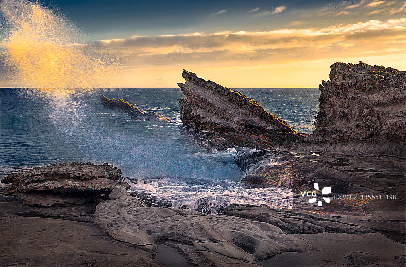 日落时大海与天空的风景图片素材