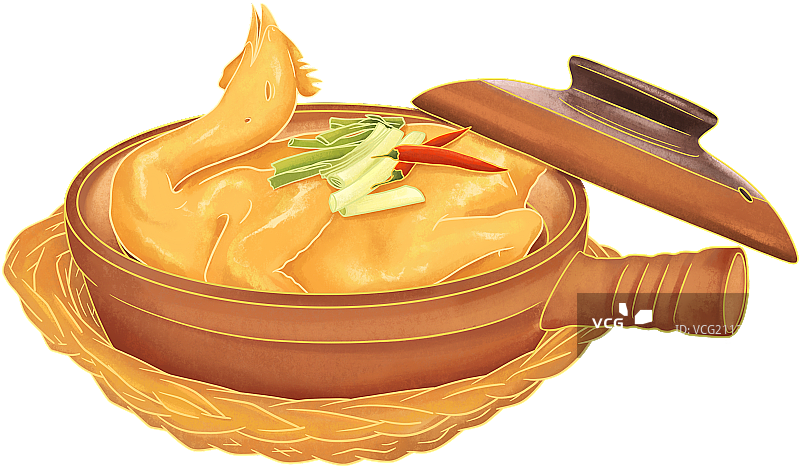 砂锅煲鸡汤图片素材
