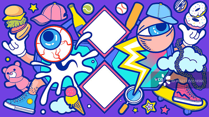 矢量潮流元素插画图片素材
