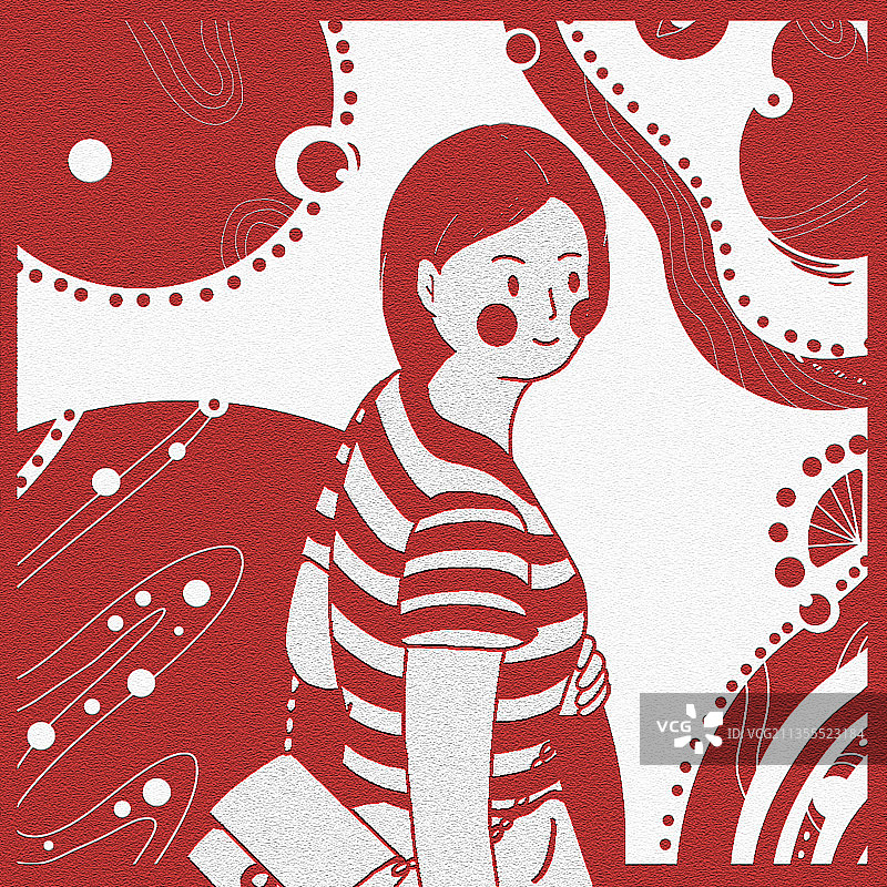 人物自画像单色装饰画点线面绘制平面装饰图室内图片素材