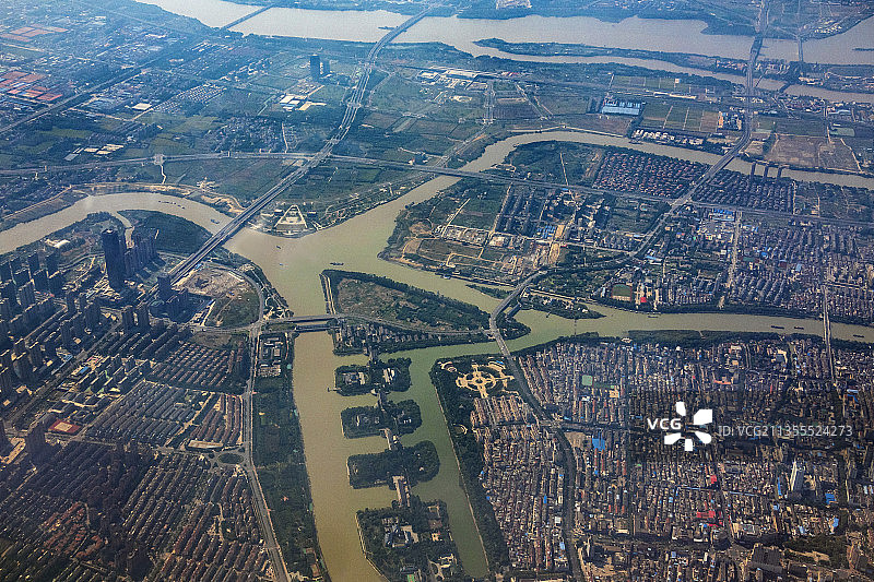 高空航拍南水北调东线起点扬州市江都水利枢纽工程图片素材