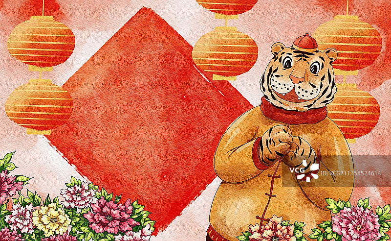 新年水彩插画图片素材