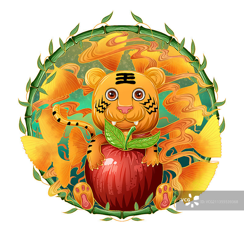 12张虎年日历配图图片素材