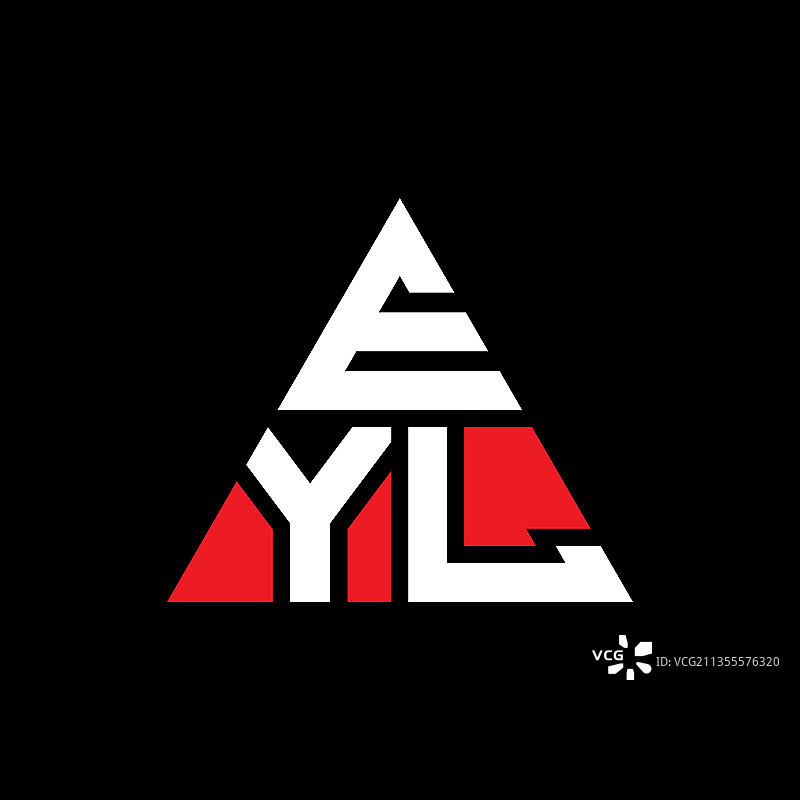带有三角形的EYL三角形字母标志设计图片素材