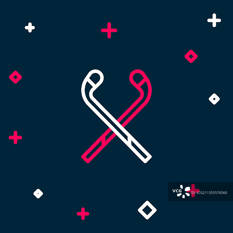 冰球杆线条图标图片素材