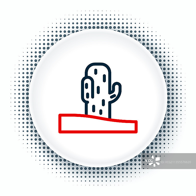 白色背景上的线条仙人掌图标图片素材