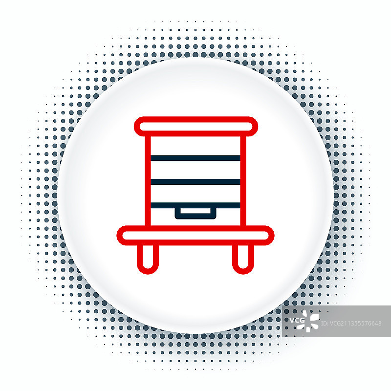 白色背景上的蜜蜂蜂巢线条图标图片素材