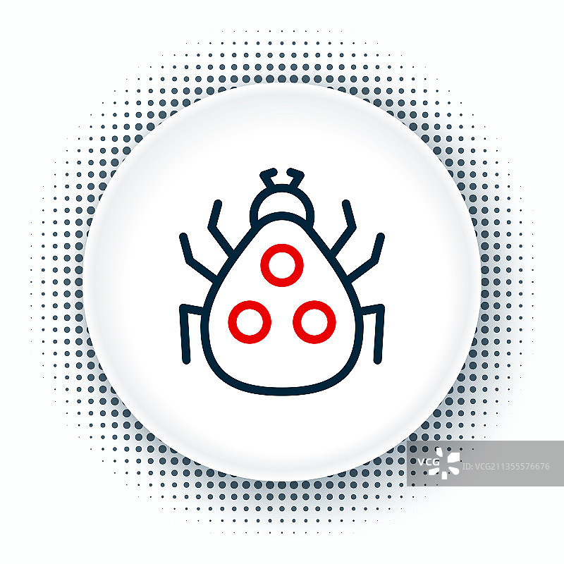 白色背景上的瓢虫线条图标图片素材