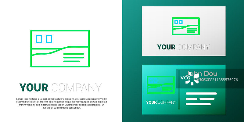 白色背景上的明信片旅行线图标图片素材