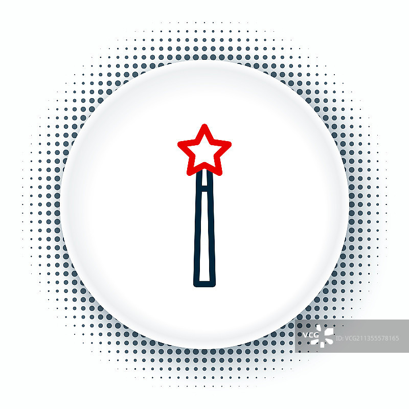 白色背景上的魔法棒图标线条图片素材