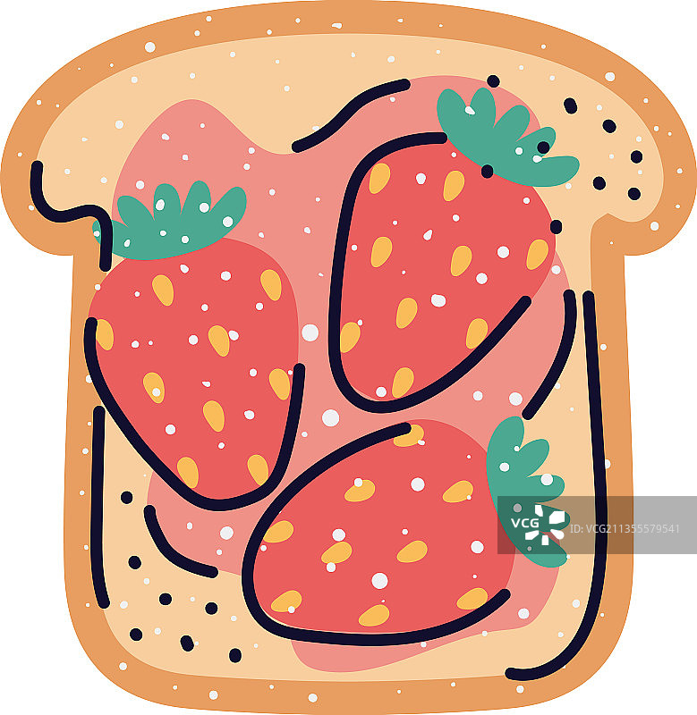 面包和草莓图片素材