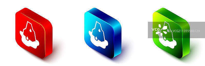 2.5D冰川融化图标（白色背景）图片素材
