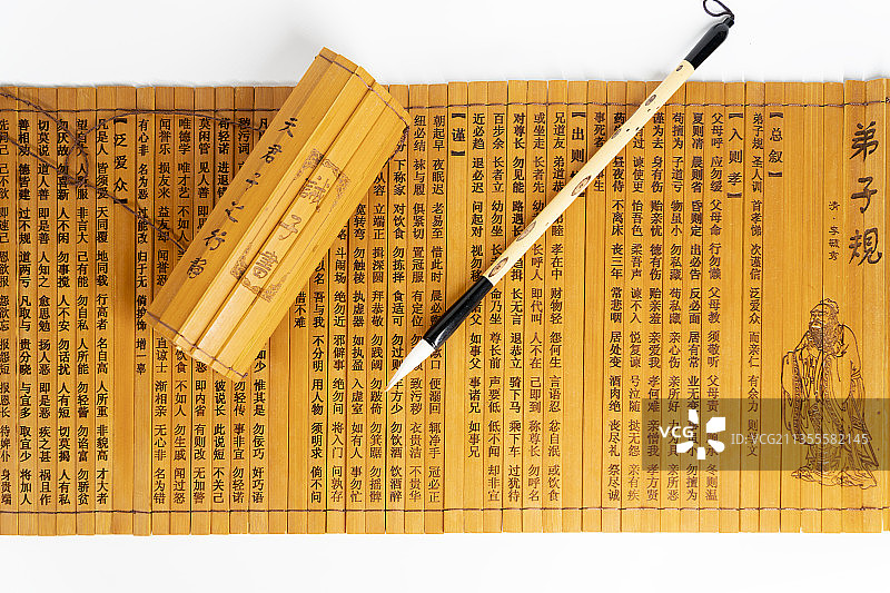 竹简和毛笔图片素材