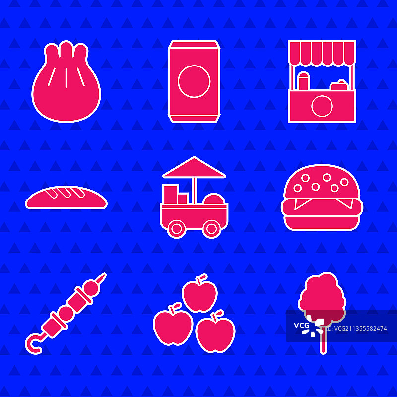 街头快餐车苹果棉花糖套餐图片素材