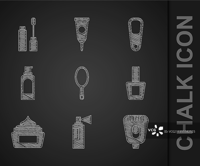 手持镜子香水脱毛器指甲油套装图片素材