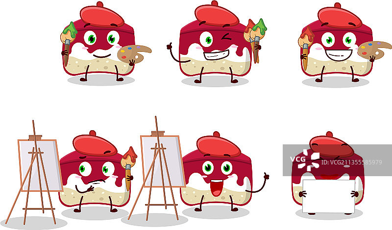 樱桃蛋糕卡通角色艺术家图片素材