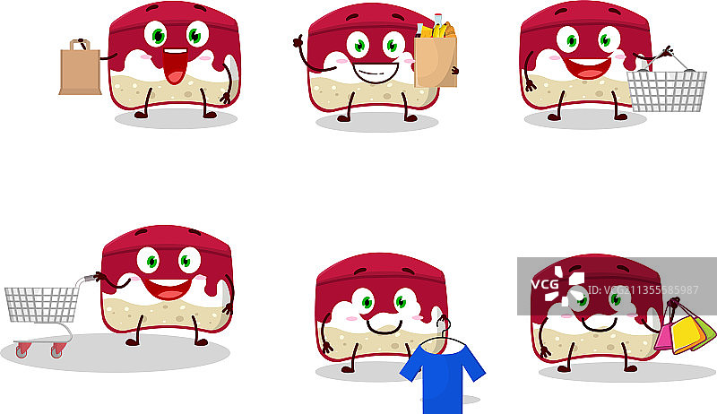 浓郁的樱桃蛋糕吉祥物设计风格图片素材