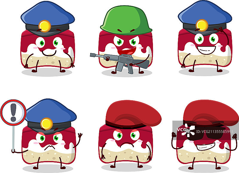 尽职的警官与樱桃蛋糕吉祥物图片素材