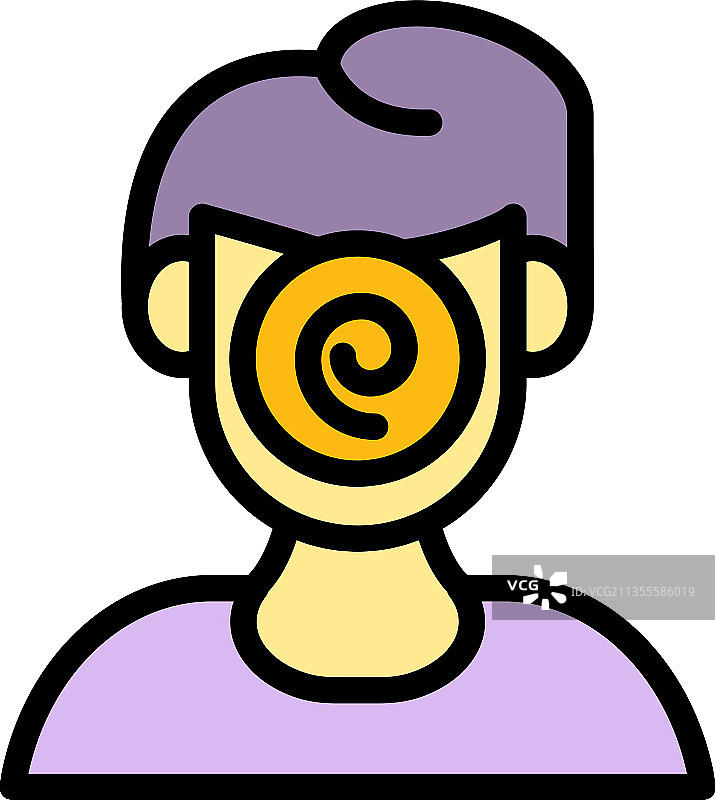 人脸催眠图标彩色轮廓图片素材