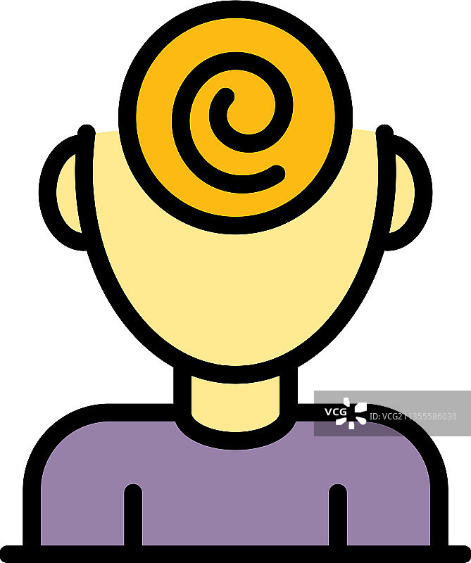 儿童催眠图标彩色轮廓图片素材