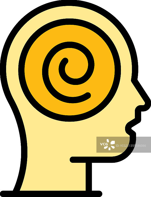 催眠疗法彩色轮廓图标图片素材