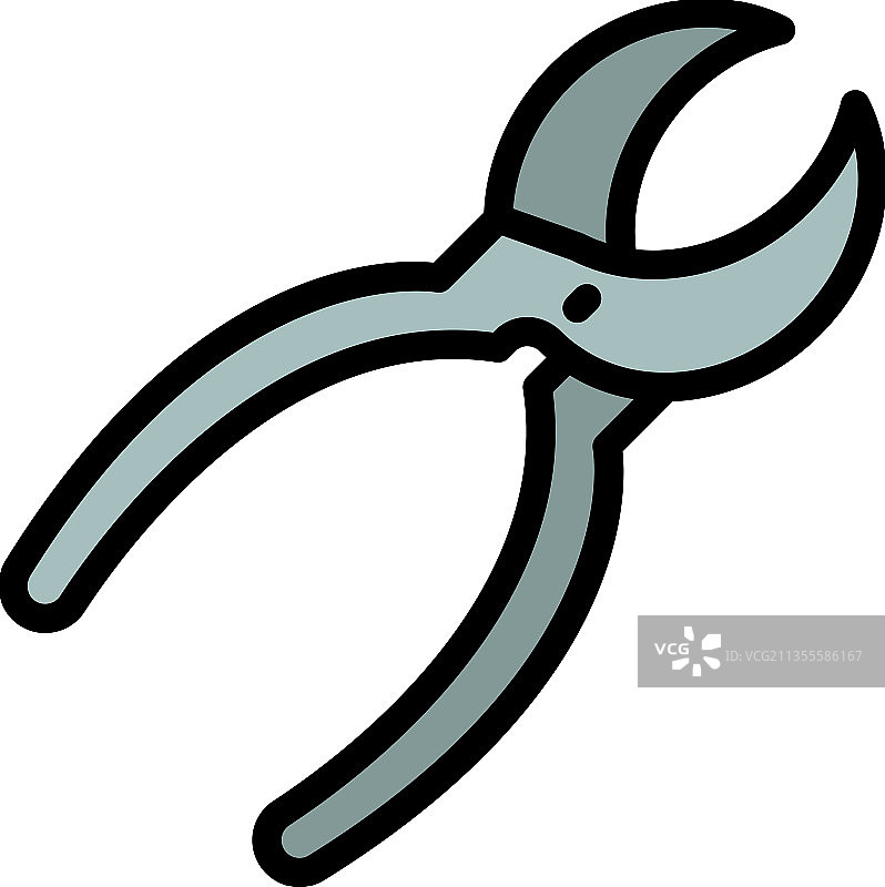 彩色轮廓老虎钳图标图片素材
