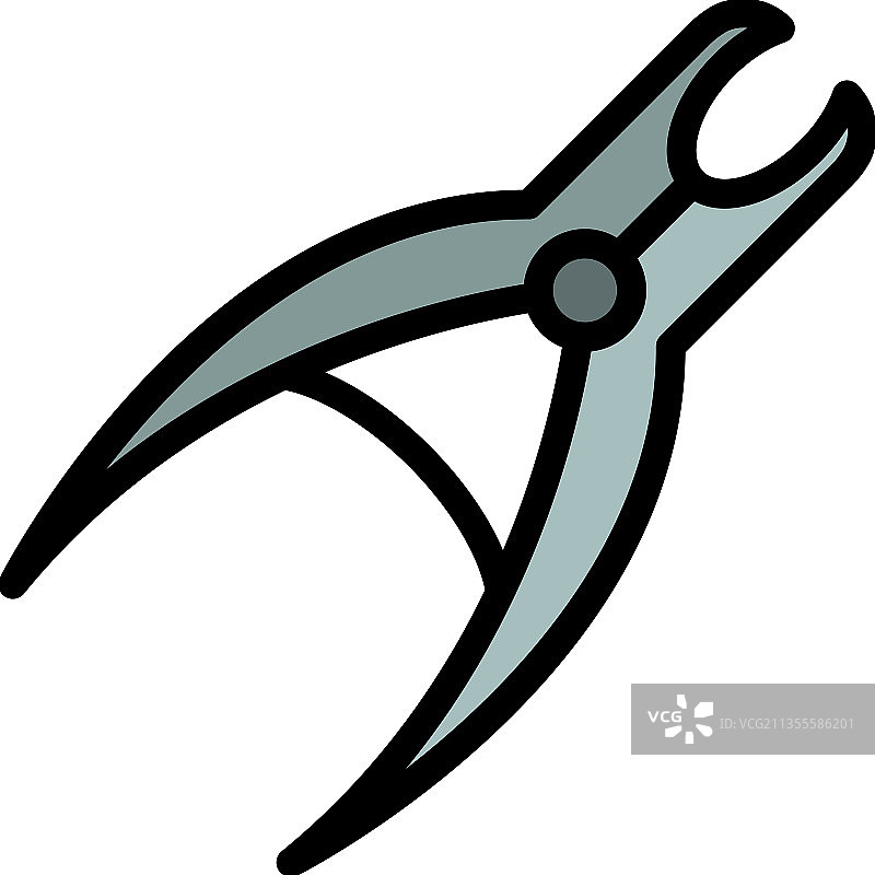 医用钳子彩色轮廓图标图片素材