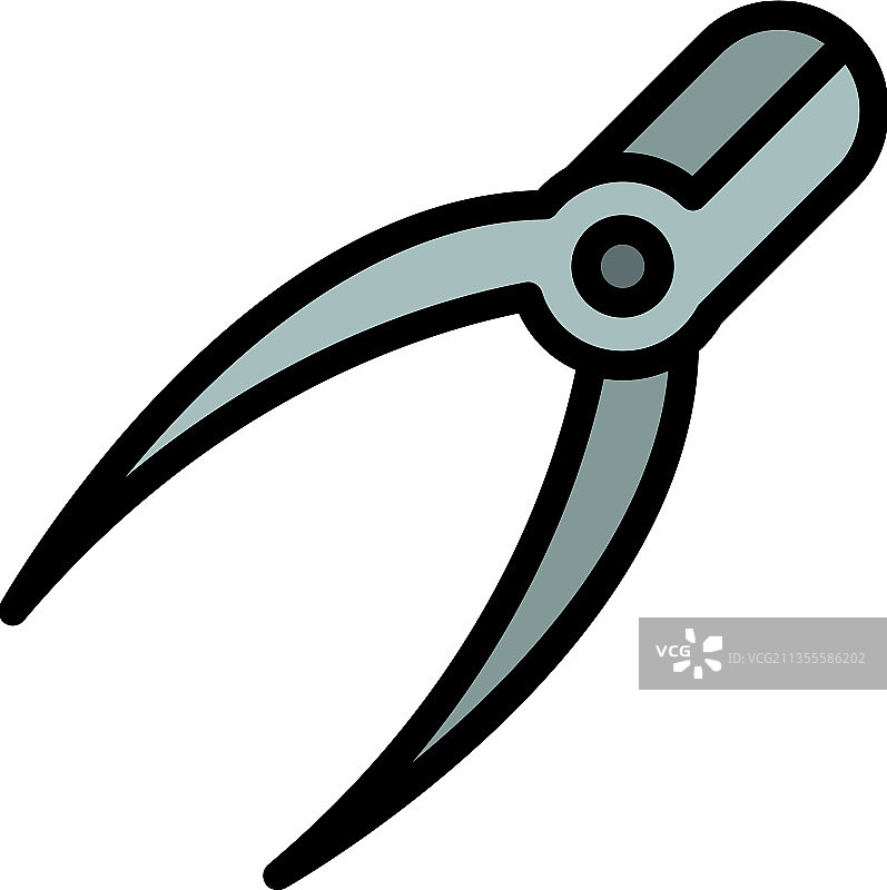 彩色医药镊子轮廓图标图片素材