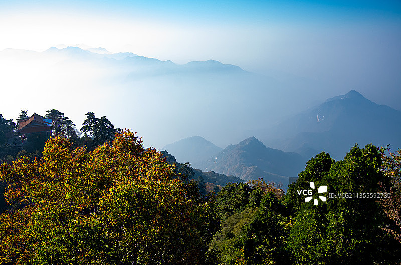 西安长安区南五台秦岭风光图片素材