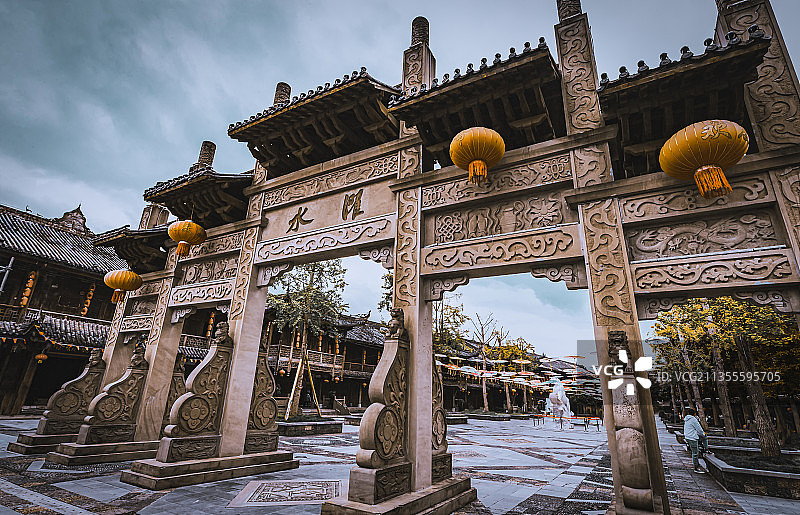 重庆黔江濯水古镇风雨廊桥世界第一图片素材