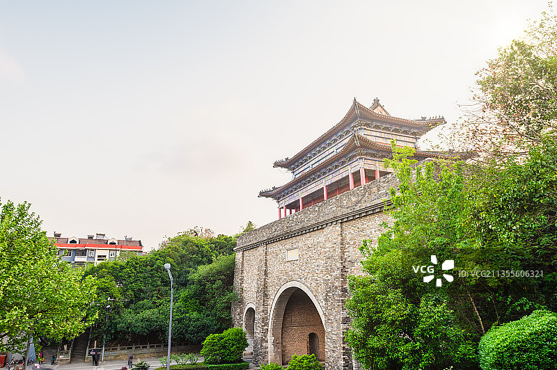 中国江苏南京明代城楼仪凤门建筑外景图片素材