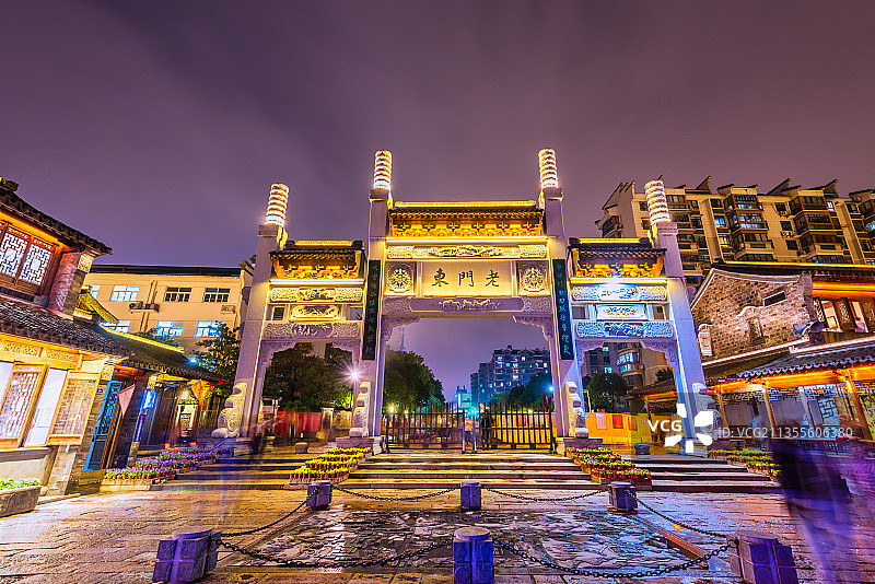 中国江苏南京老门东古建筑夜景图片素材