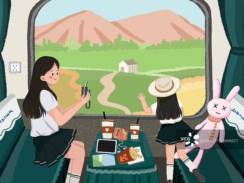 在列车上图片素材