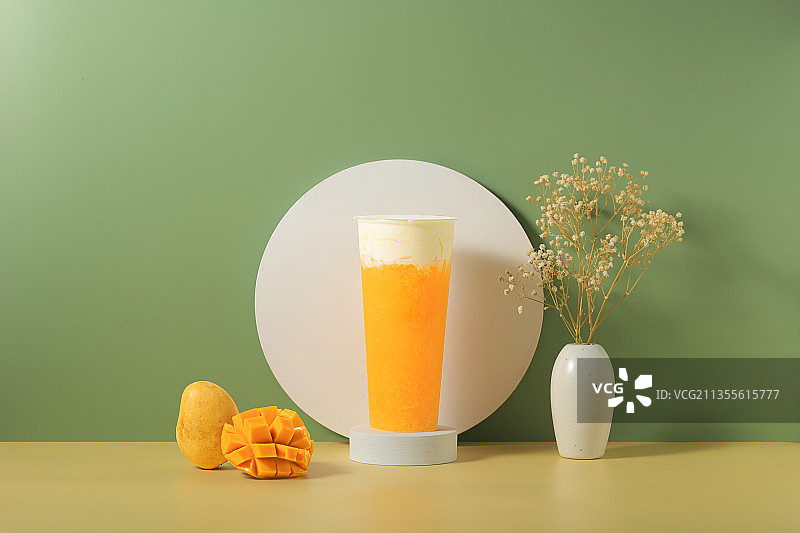 芒果芝芝，芒果奶盖，果茶，奶茶，水果茶，芒果饮品，热门饮品图片素材