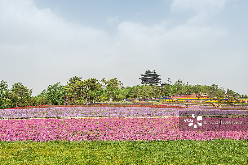 中国北京世园会永宁阁的园林建筑图片素材
