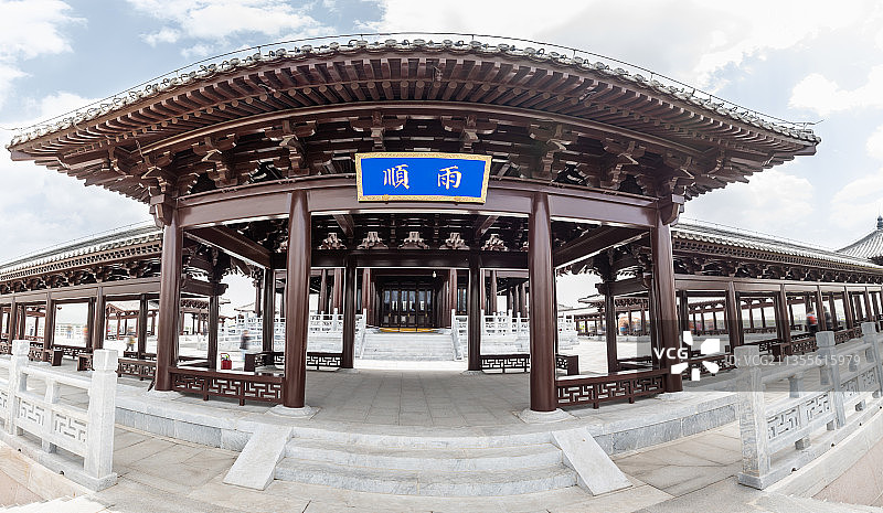 中国北京世园会永宁阁的园林建筑图片素材